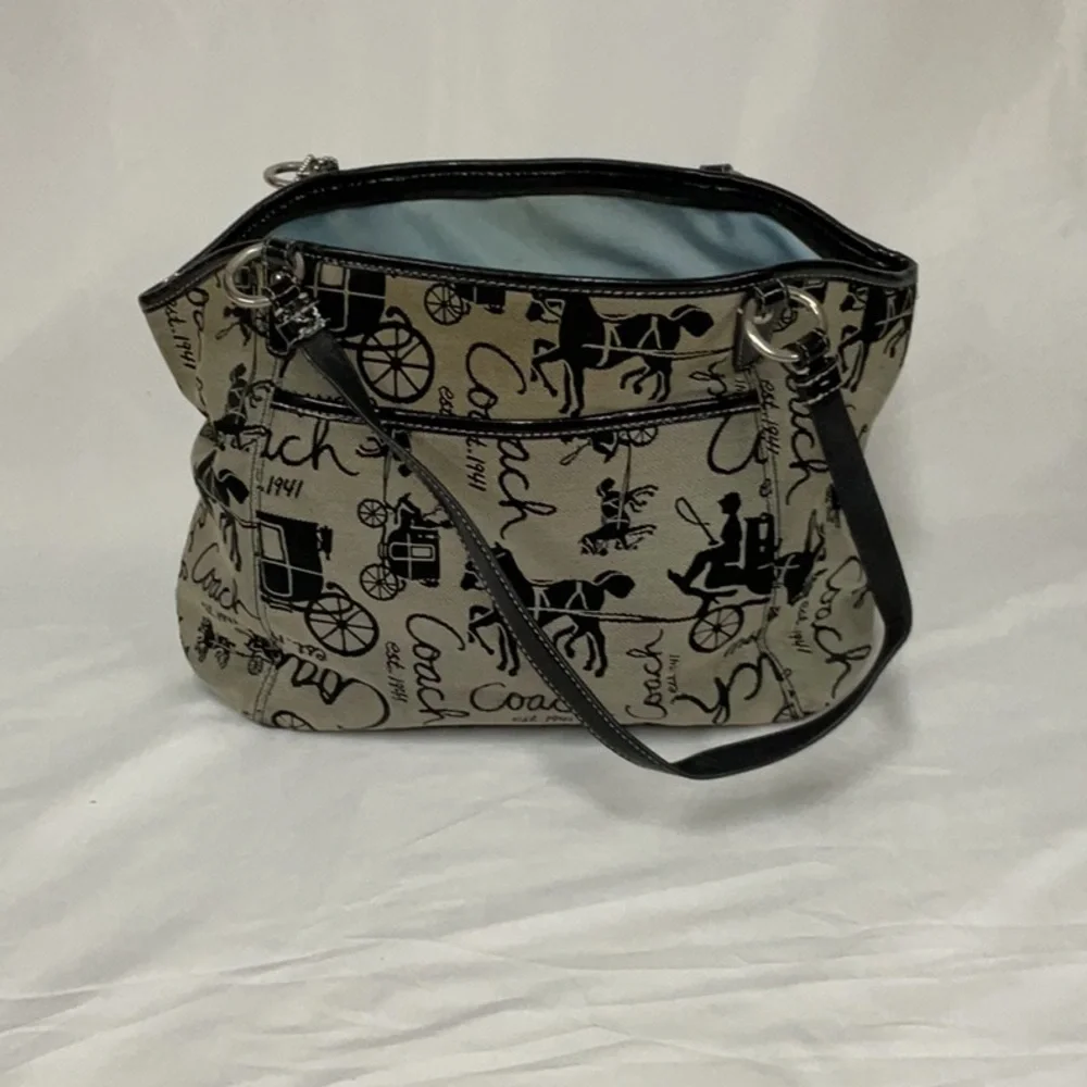 Coach Black and Tan Shoulder Bag